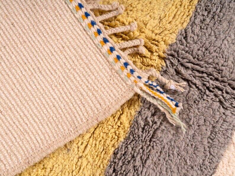 Berber wool rug with colourful patterns, size 150/250 cm.