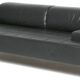Quadra Poltrona Frau 3-seater black leather sofa