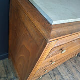 Art Deco commode, vintage antique piece with marble top.