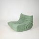 Togo set of armchair and pouf in mint boucle