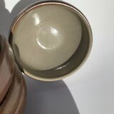6 bols grès brun irisé intérieur gris