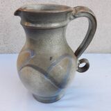 Glazed stoneware pitcher