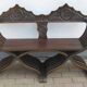Restored antique Savonarole canapé with wax and yellow lacquer.