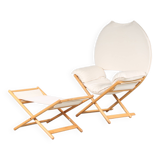 Chaise Vico Magistretti « Regina D'Africa » avec tabouret pour Alias, Italie 1970