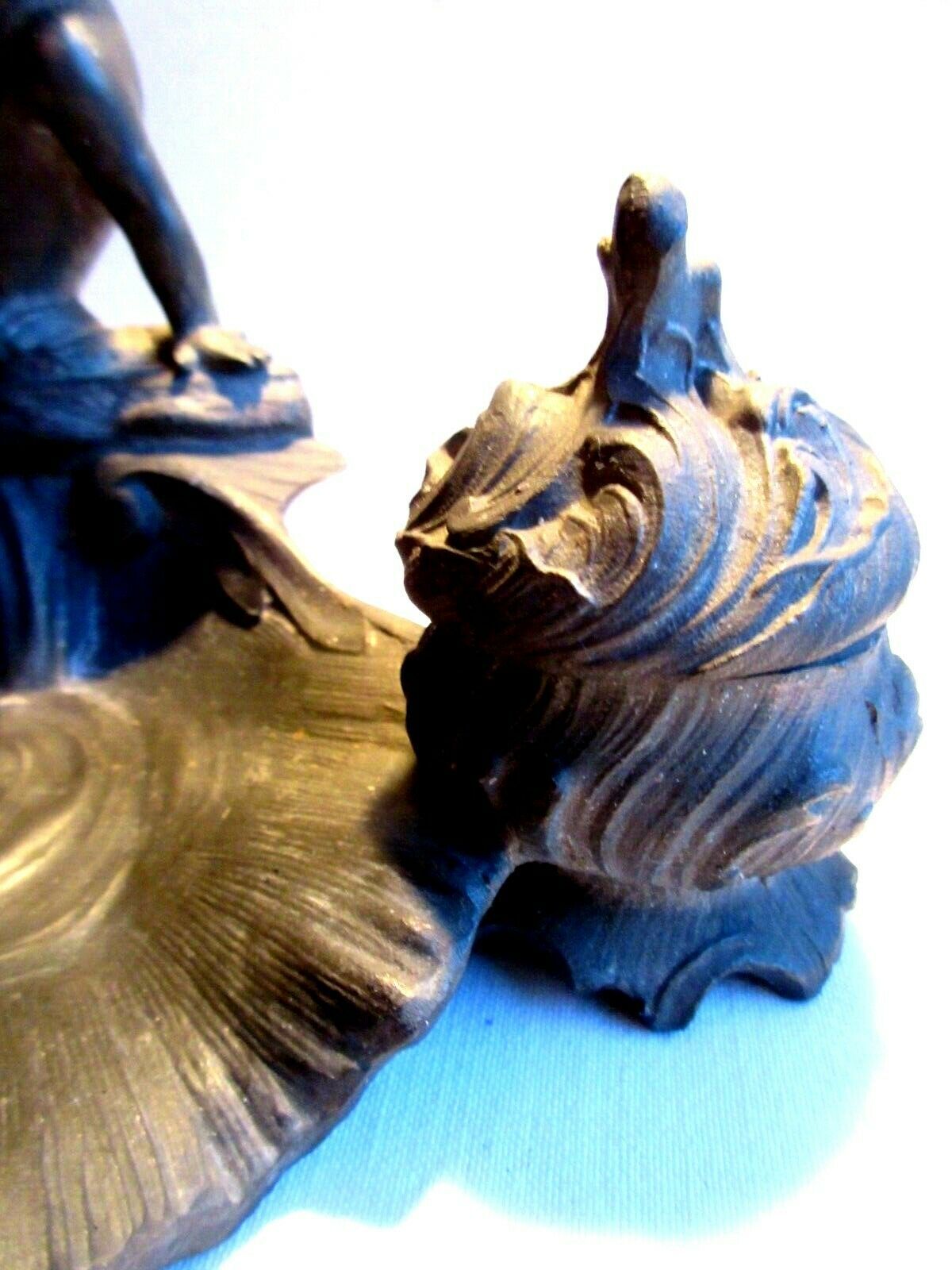 Double ink out 19th in tin signed J. GARNIER: The Cherub fisherman