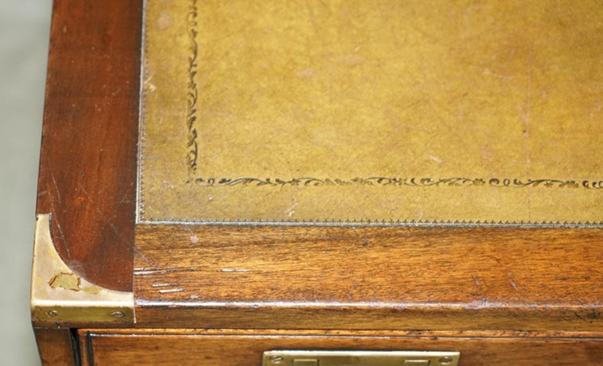 Restored vintage desk Harrods Kennedy military leather