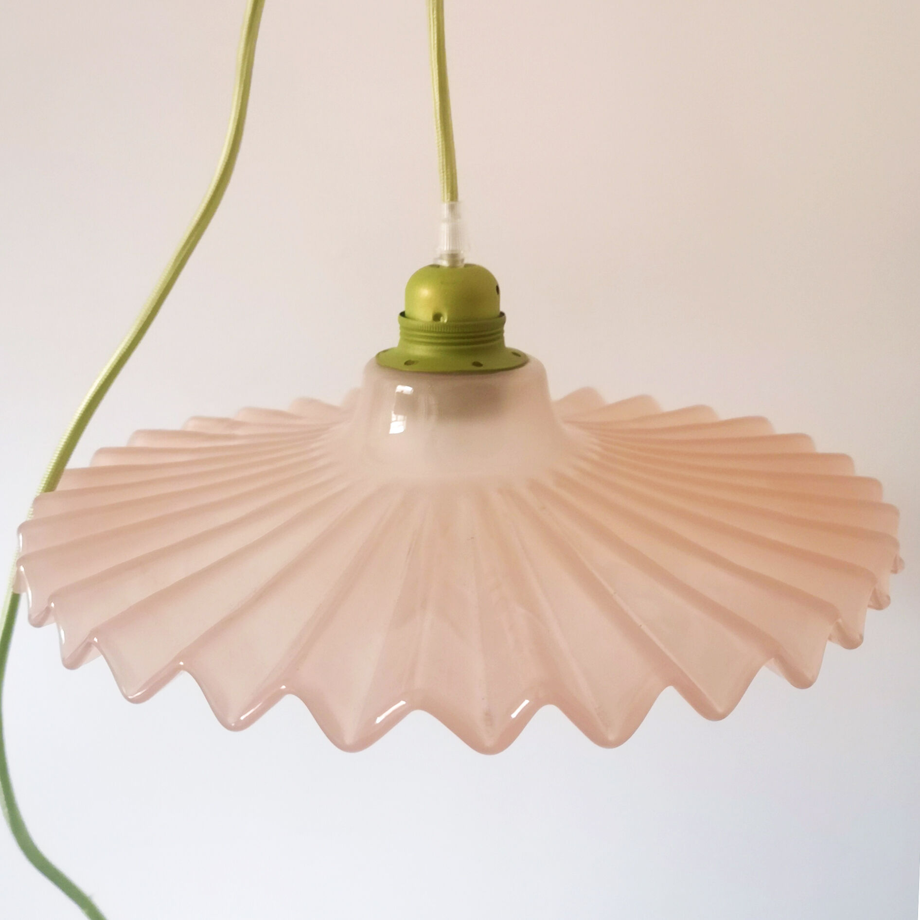 Pleated glass hanging