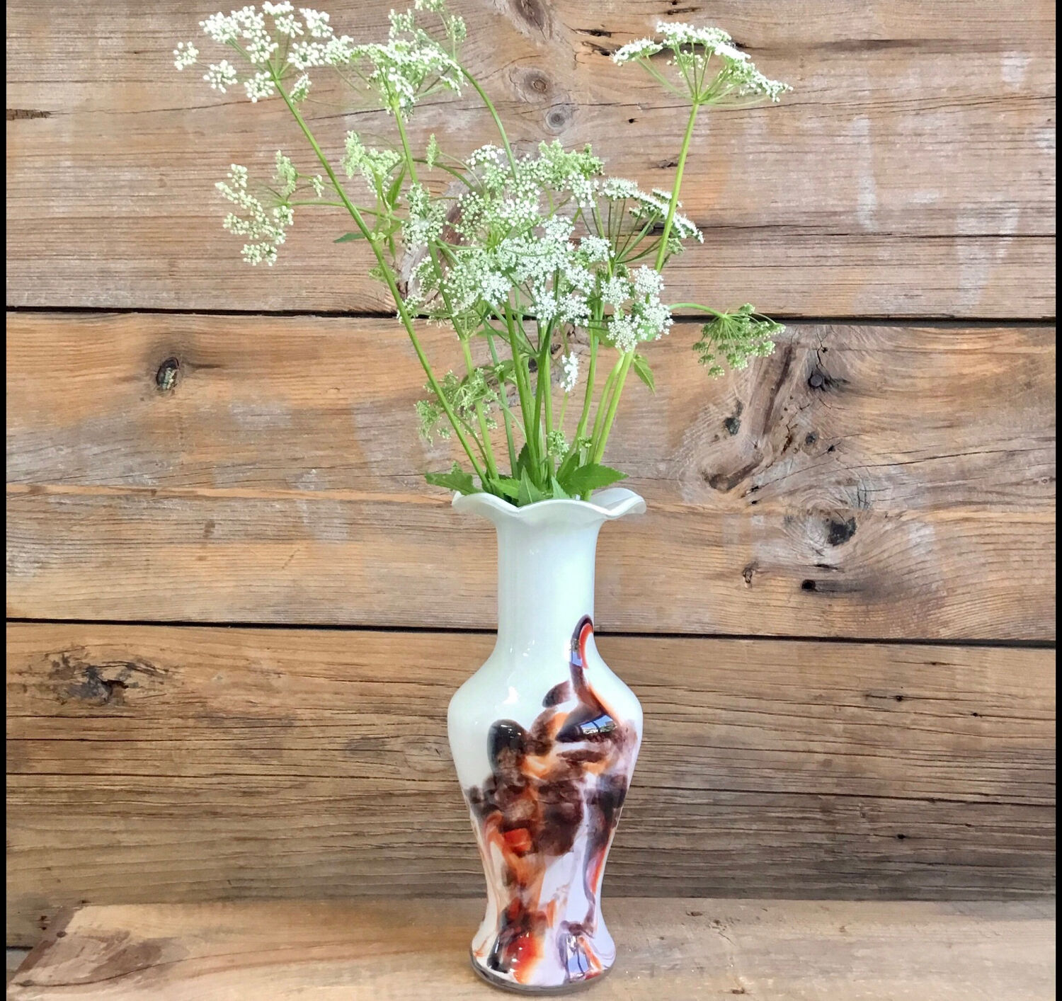 Vintage opaque glass vase