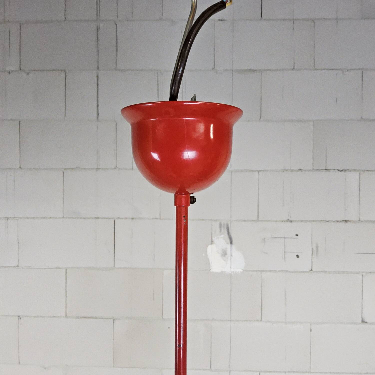 Lampe pendentif vintage rouge de l'ère spatiale / lustre (Stilnovo) Sputnik