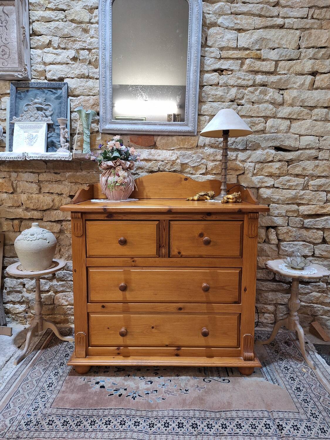 Solid pine chest of drawers