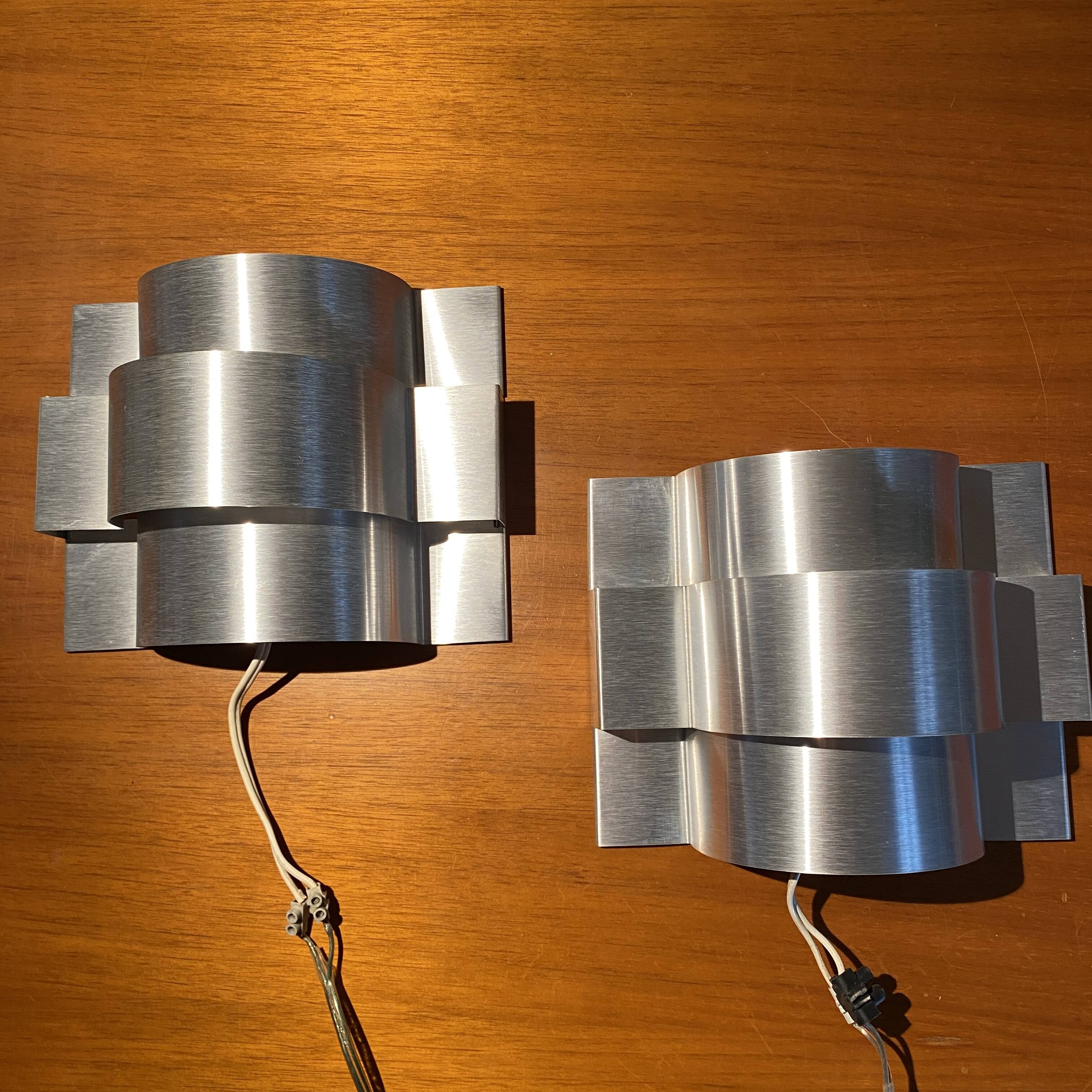Pair of Max Sauze wall lights, Altaïr model, Late 1960.