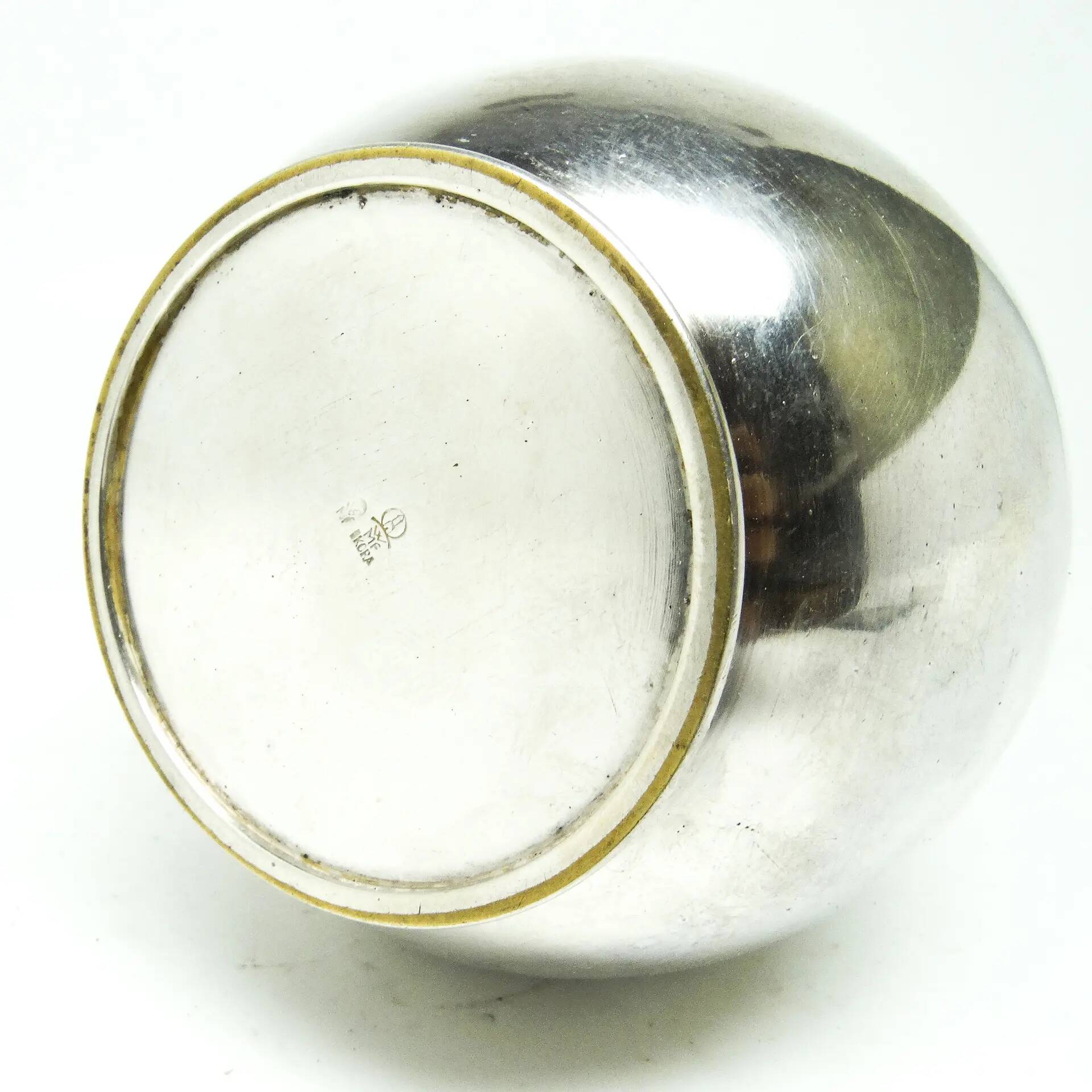 Art Deco sugar bowl, silver-plated brass, WMF, Poland, 1930s