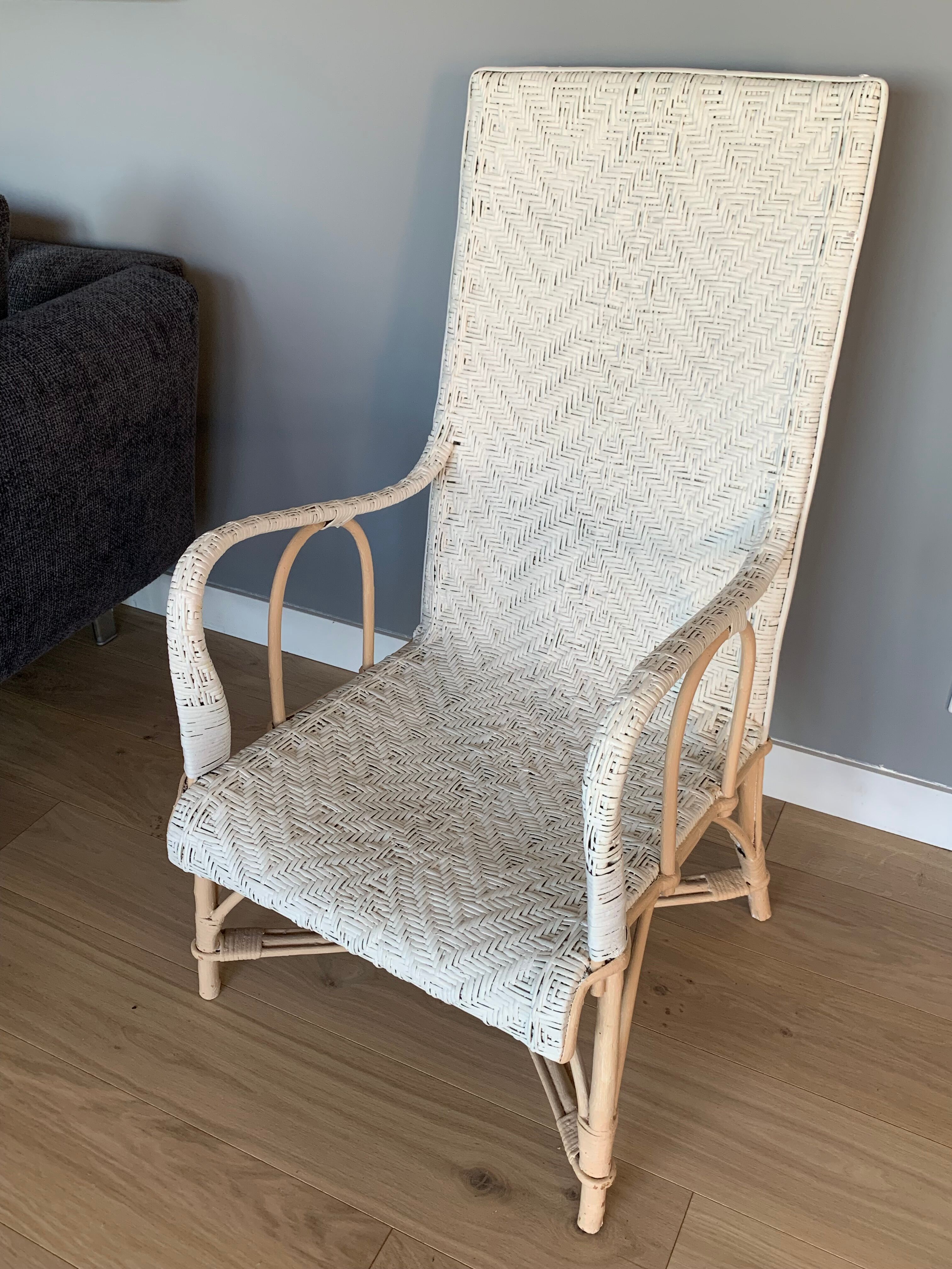 Fauteuil en osier années 40