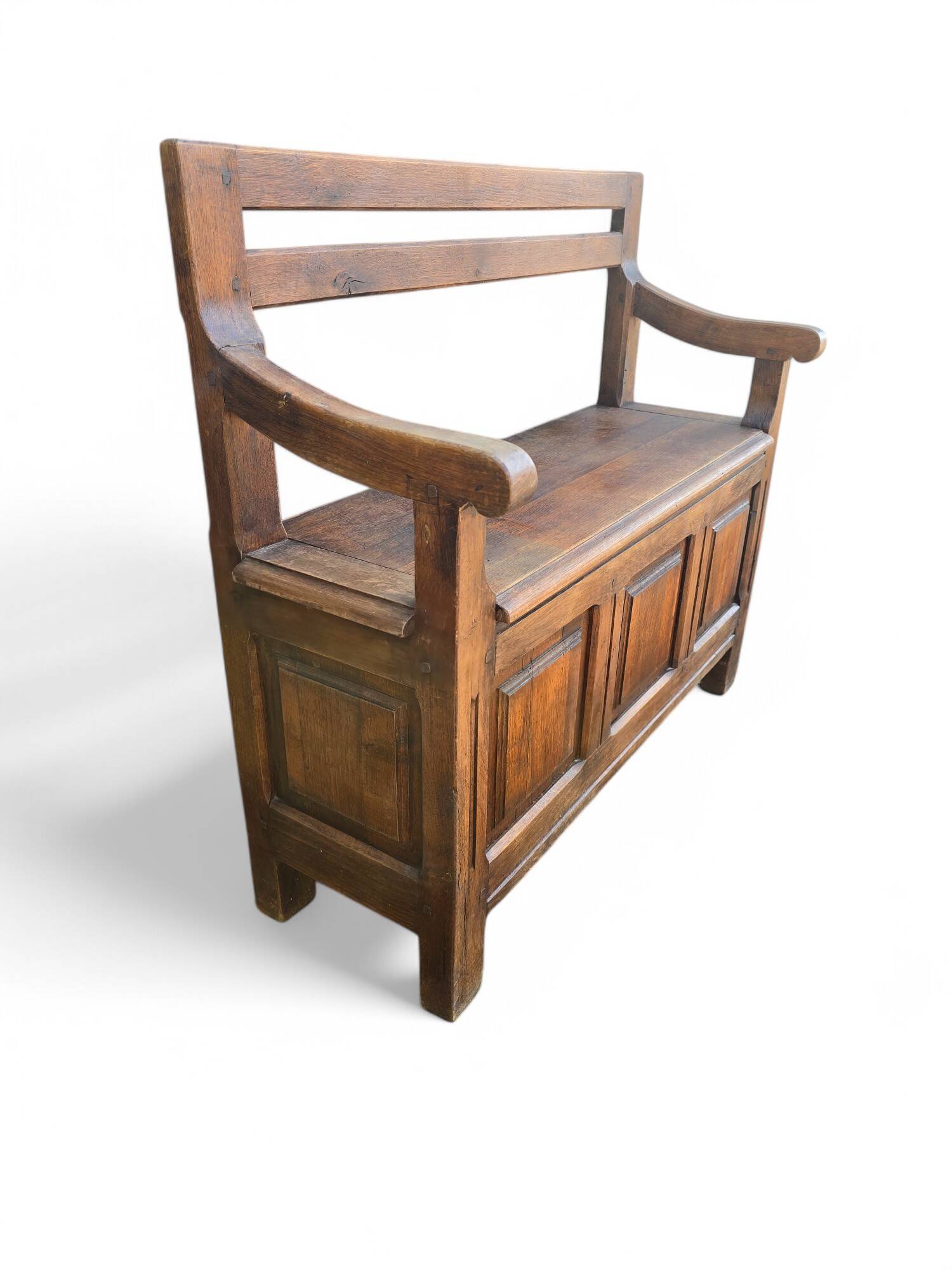 Vintage solid wood storage bench