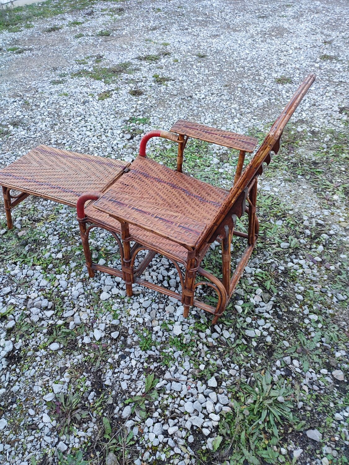 Rattan chaise longue 1900