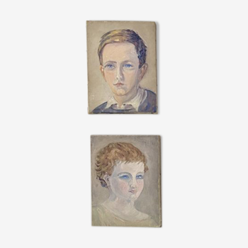 Portrait paintings of children