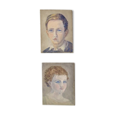 Portrait paintings of children