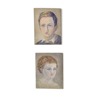 Portrait paintings of children
