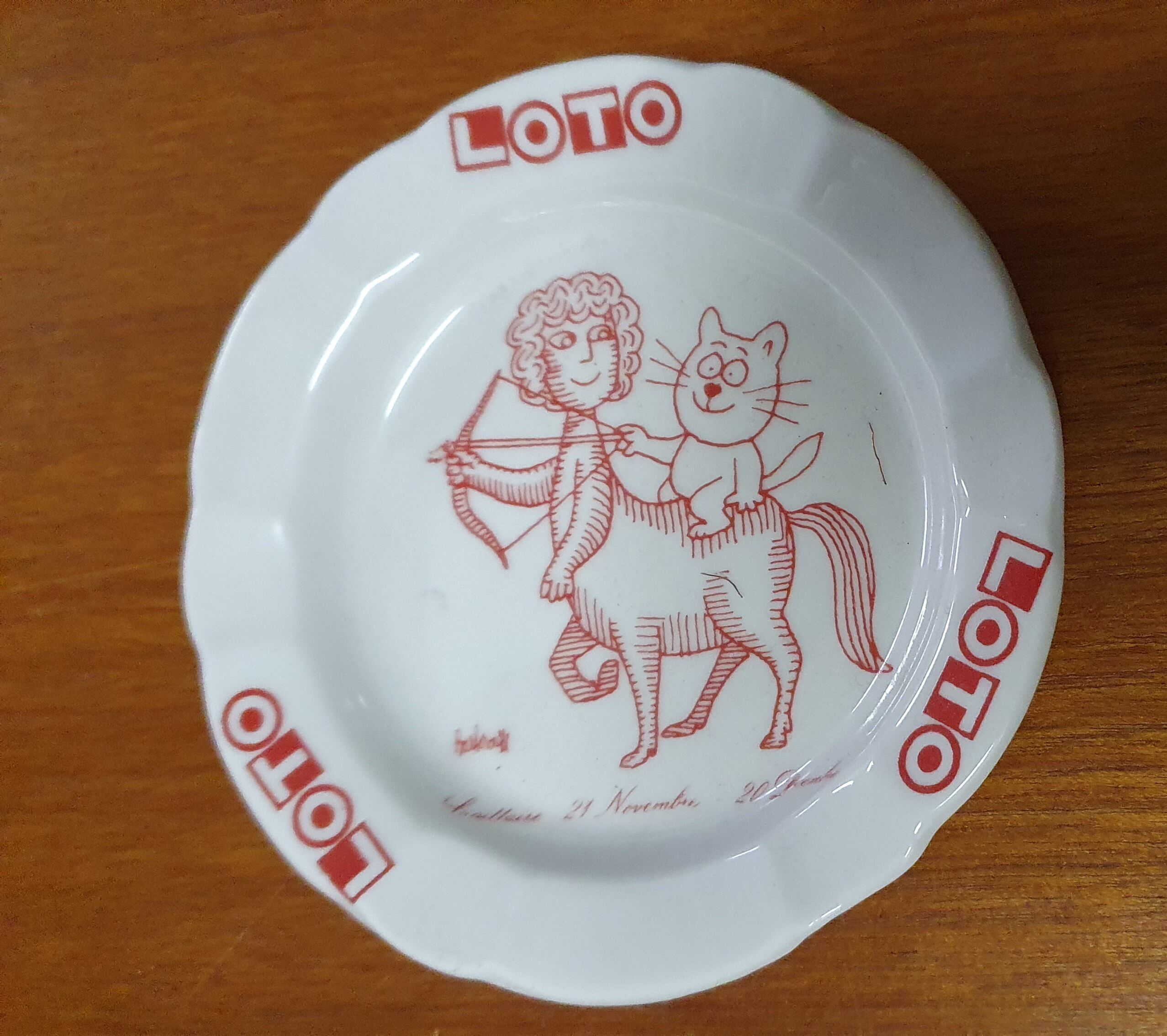 Lotto advertising ashtray of the 80s
