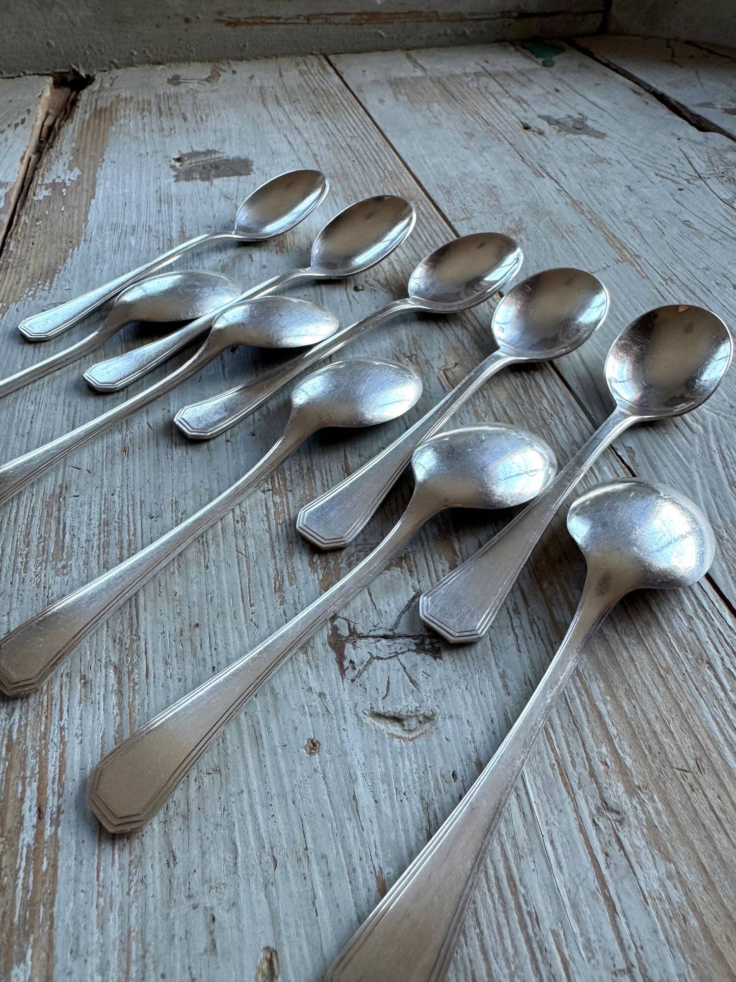 Set of 10 ice cream spoons, America, Christofle