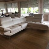 White leather sofa