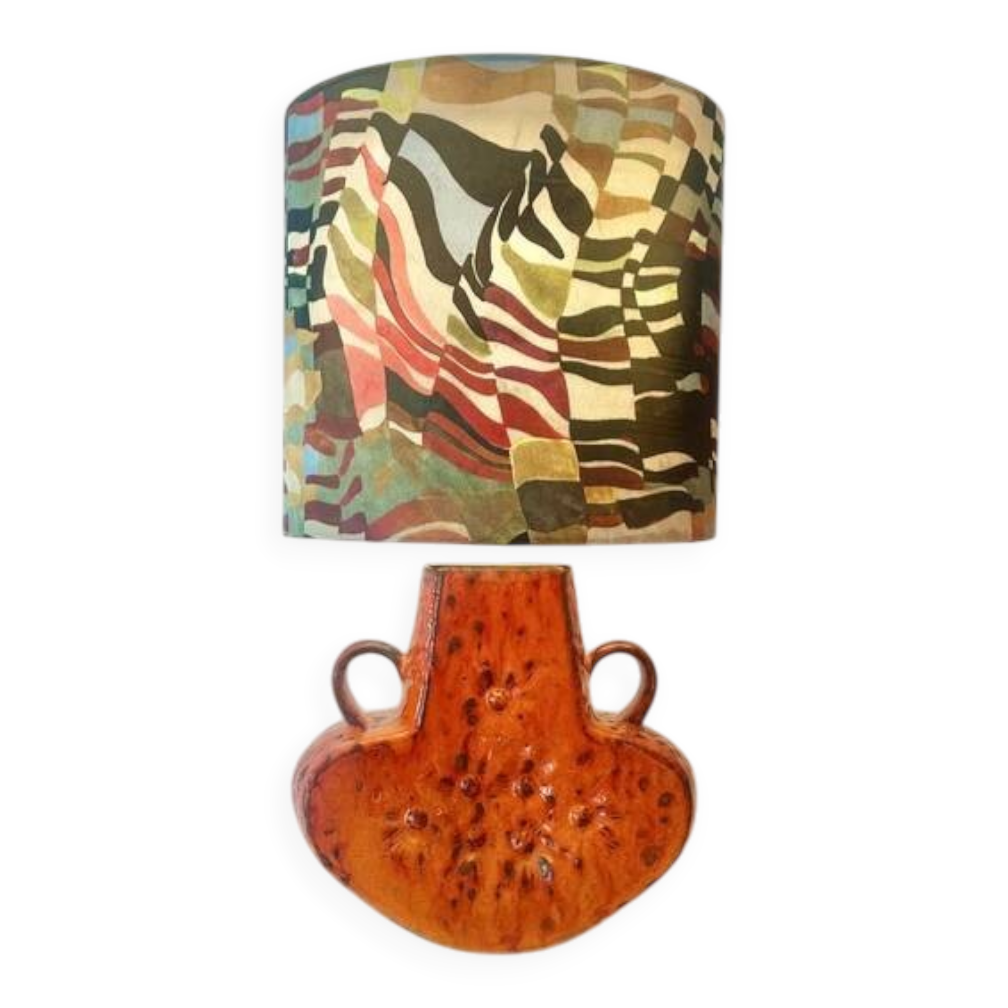 Wireless table lamp – a unique upcycled piece from the 1970s in ceramic.