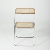 Chaise Plia cannage et métal Giancarlo Piretti