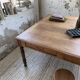 Grande table de ferme XL chêne « carrée » conférence 1950