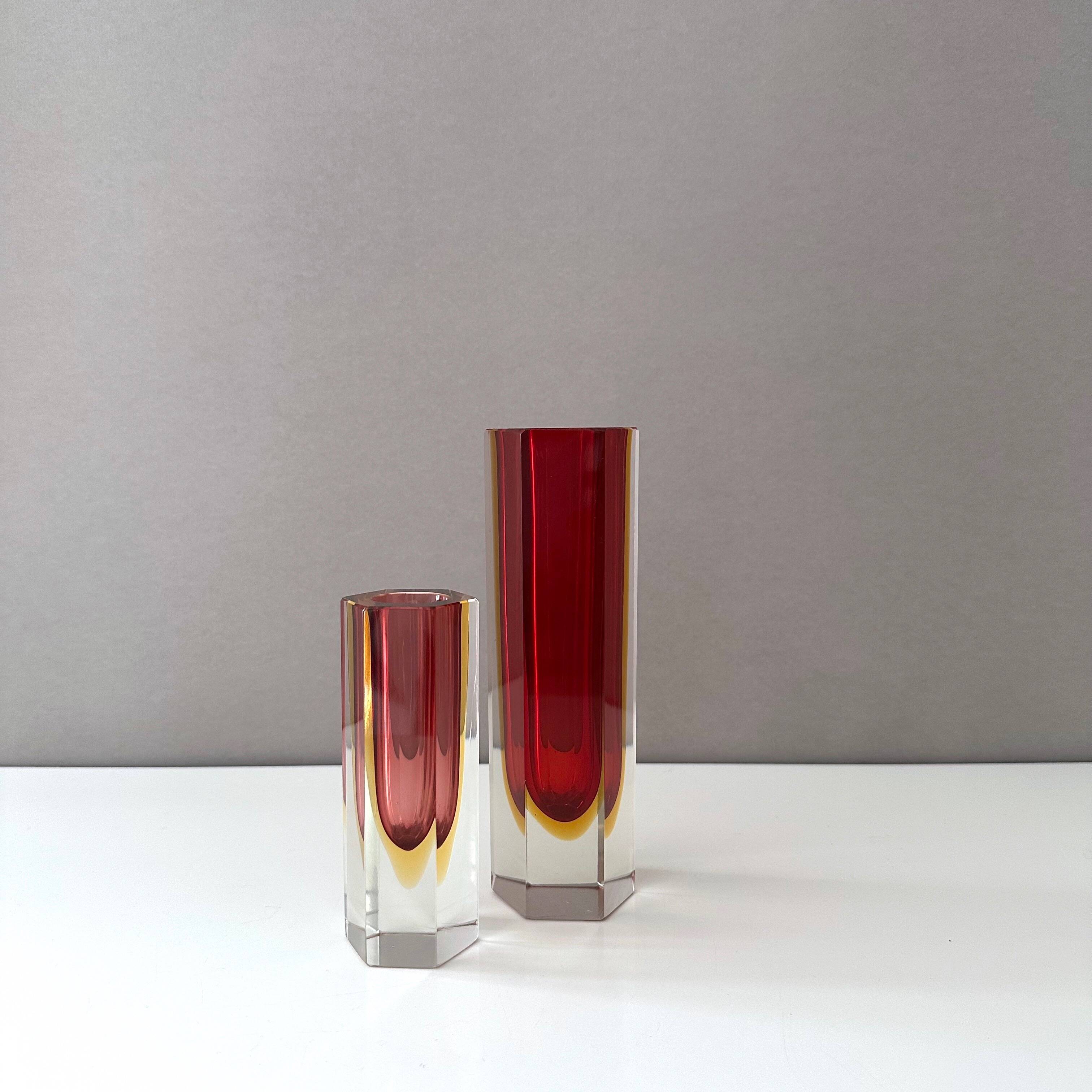 2 Sommerso vases, Flavio Poli, 60's