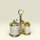 Elegant antique metal/brass condiment set