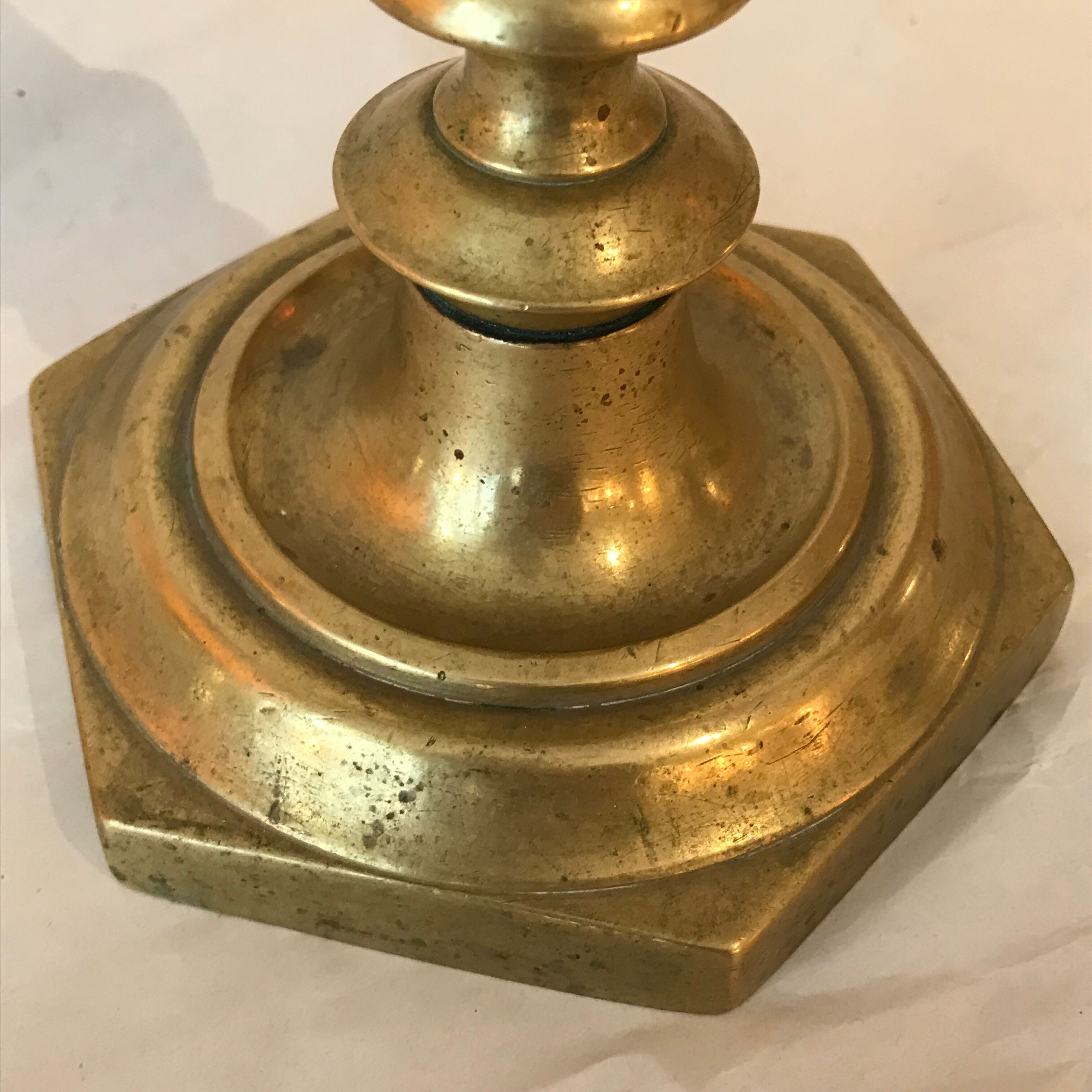 Brass candlestick nineteenth 28 cm