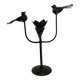 Brutalist wrought iron candle holder with birds