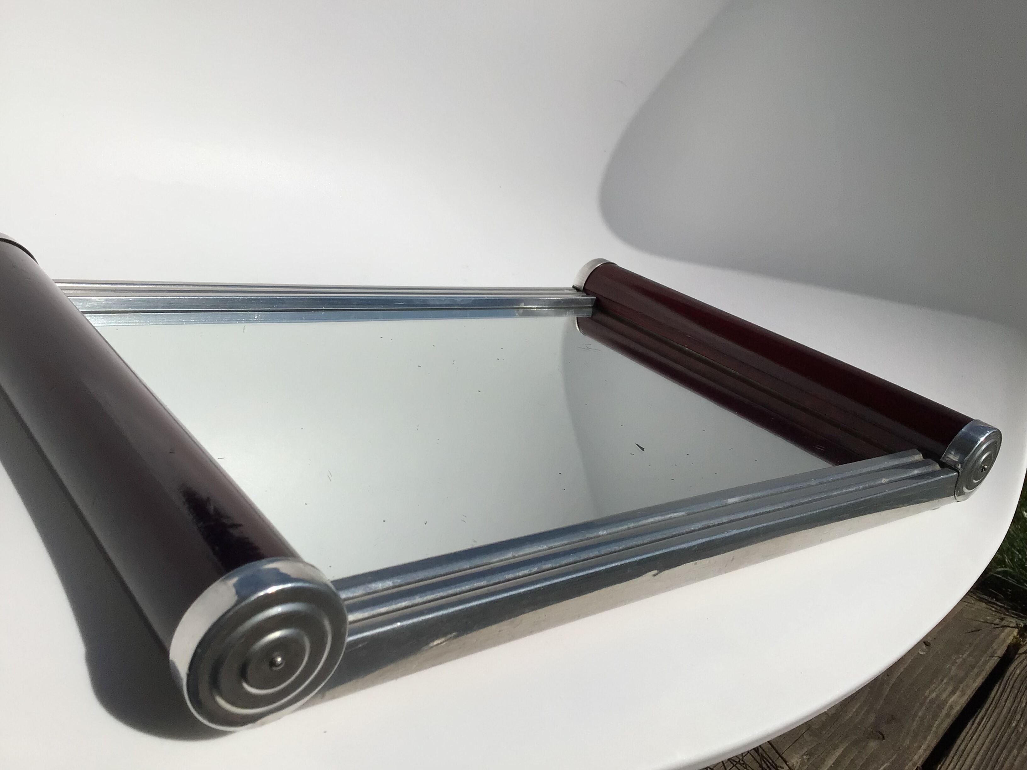 Art deco mirror tray rollers