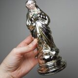 Old small virgin in polychrome 19th century glass eglomisée