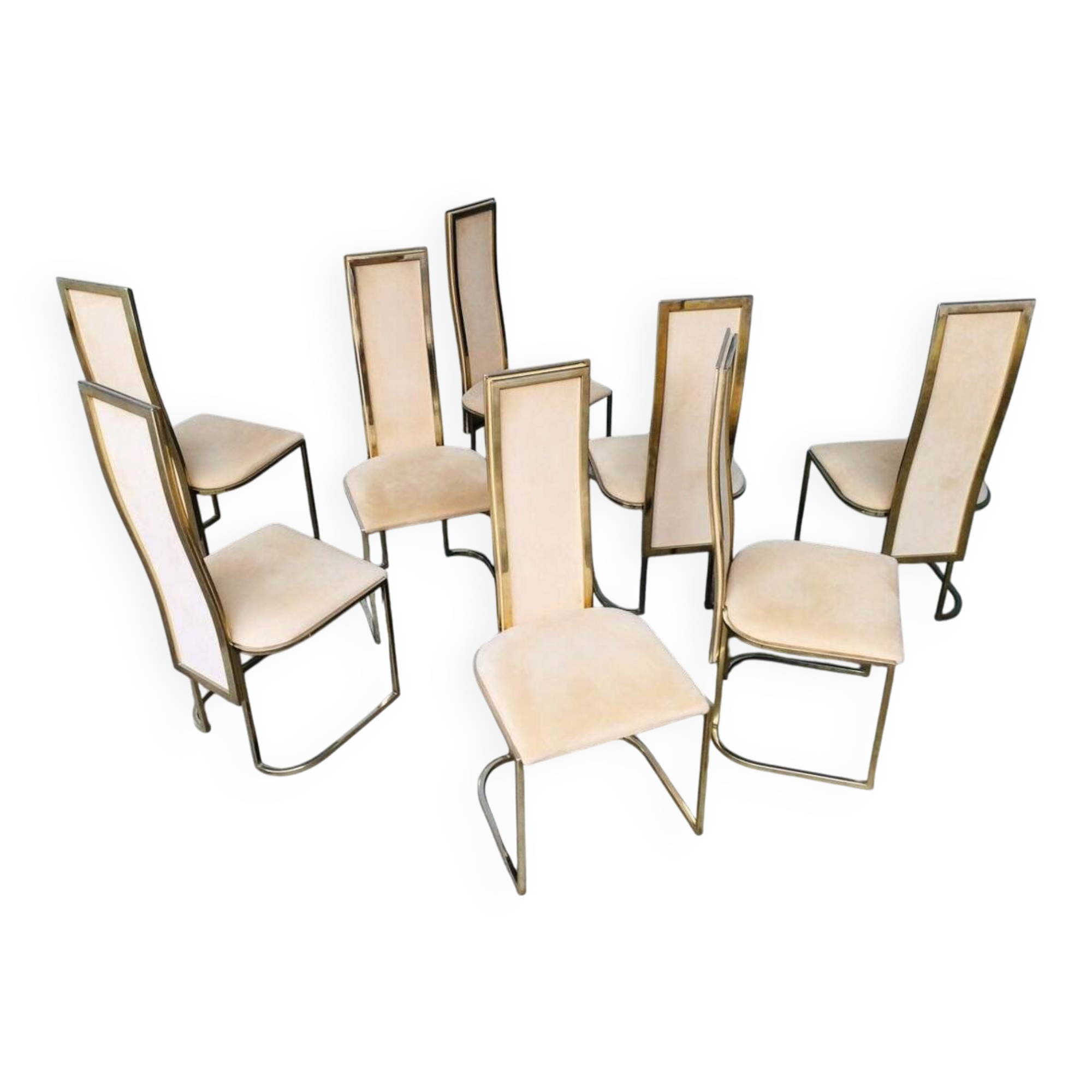 Hollywood Regency dining chairs from Belgo Chrom, 1970s, set of 8.