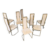 Hollywood Regency Dining Chairs from Belgo Chrom, 1970s, Set of 8
