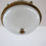 Antique french holophane pendant light