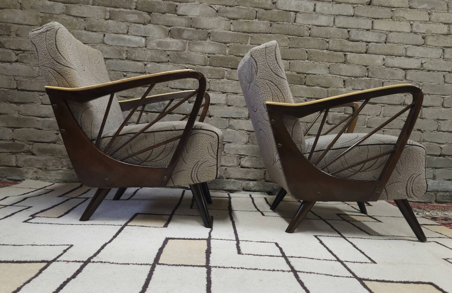 Paire de fauteuils année 50 vintage 