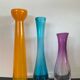 Set of 3 vintage glass paste vases