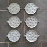 6 ceramic snail plates