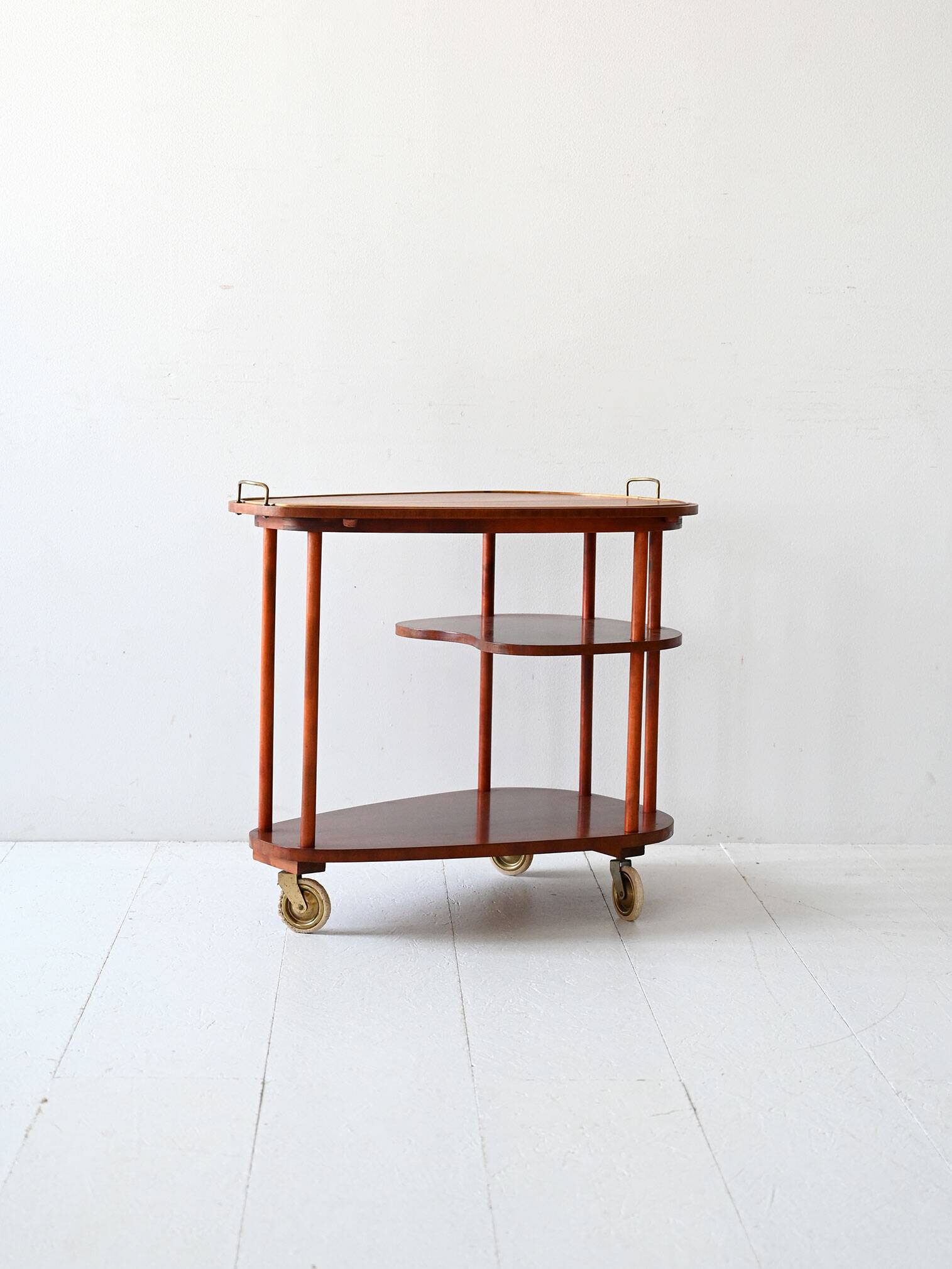 Scandinavian vintage mahogany trolley, 1940s