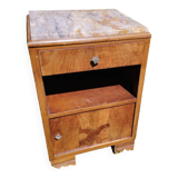 Art deco bedside table, marble top