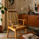 Solid wood and straw armchair, Reconstruction style, France
