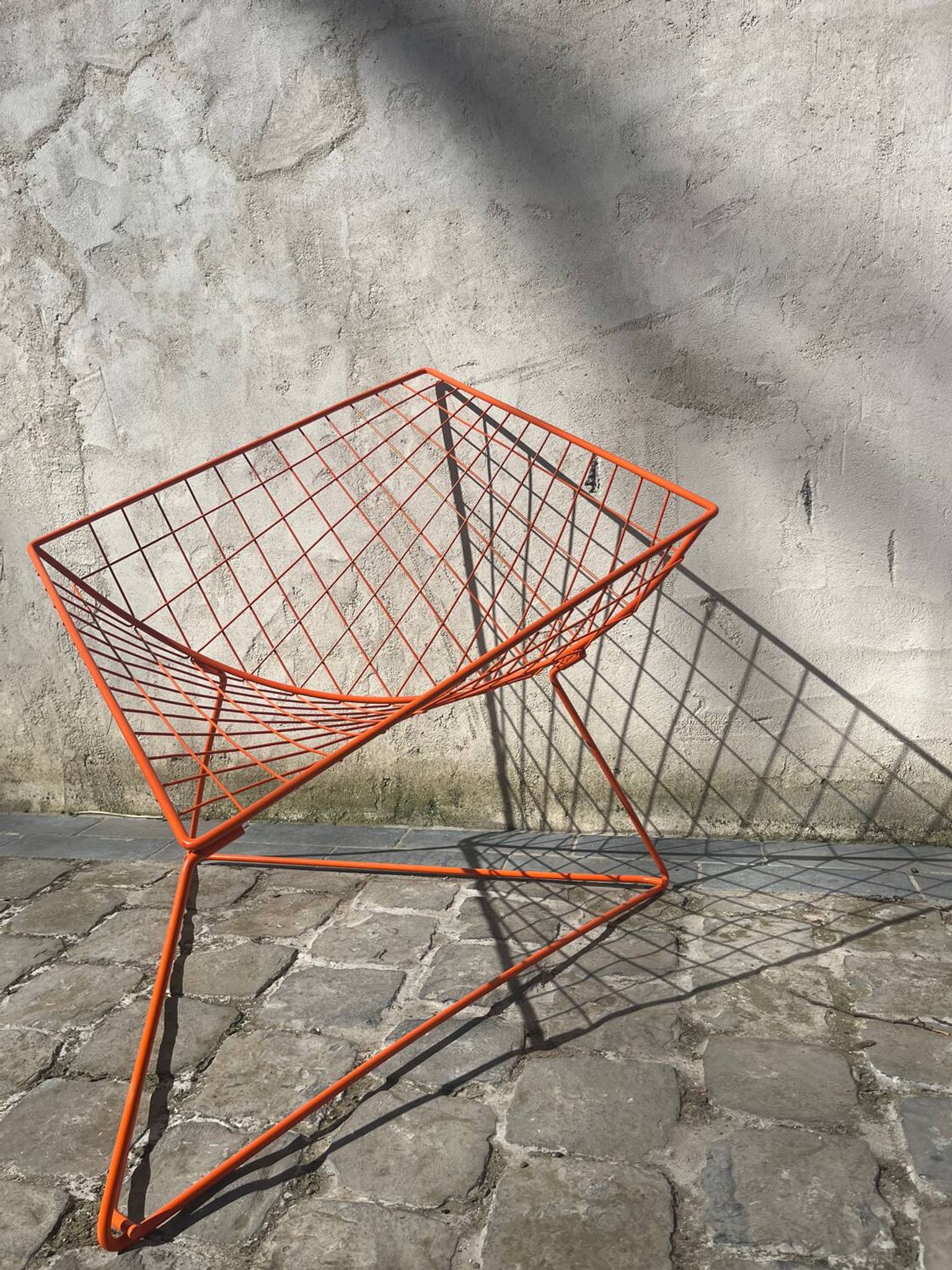 Orange lattice armchair