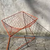 Orange lattice armchair