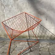 Orange lattice armchair