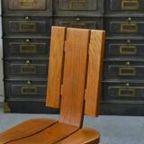 Set of 5 solid oak chairs by Seltz Manufacture 1970's