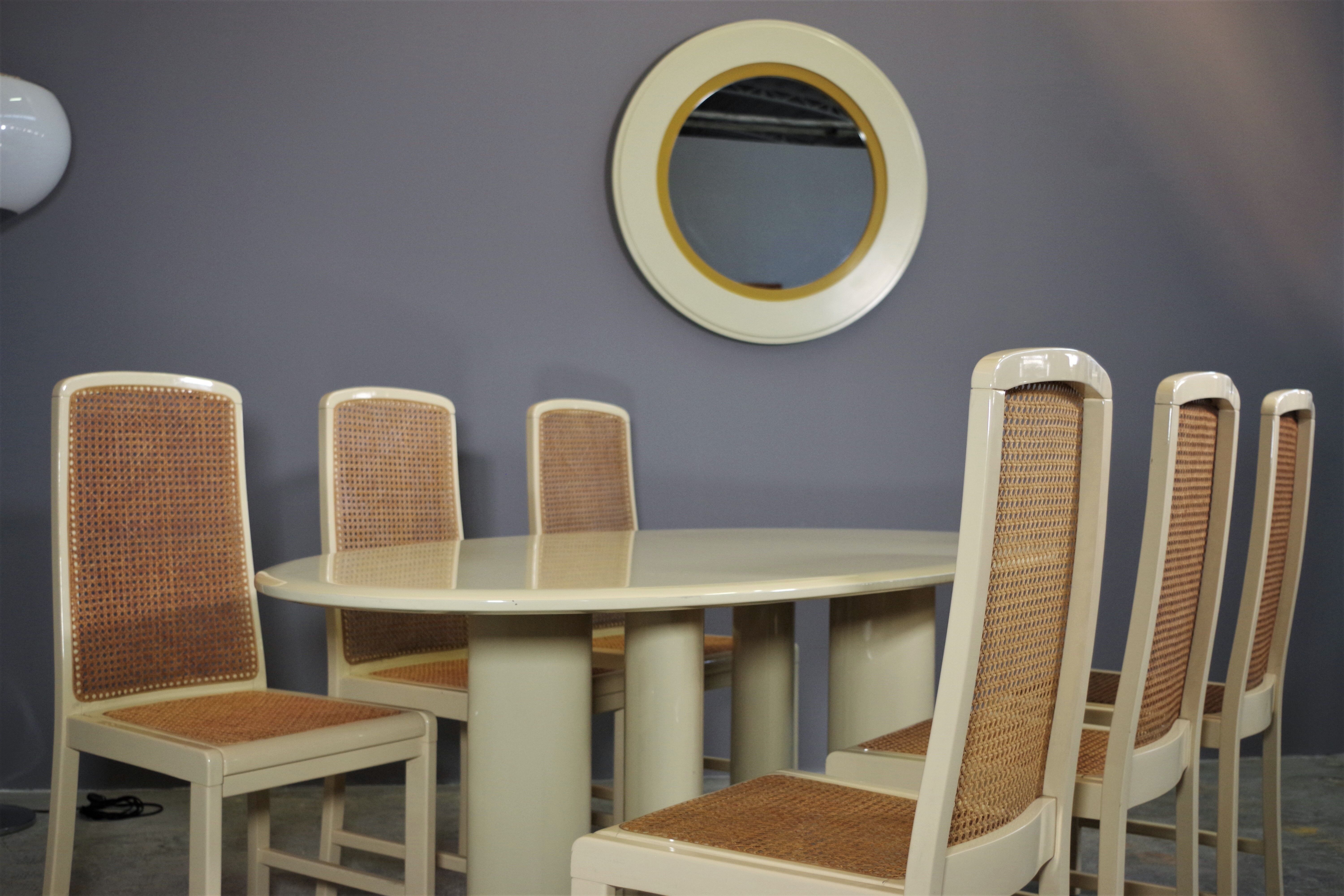 Table and 6 chairs by Mario Sabot from the 70s
