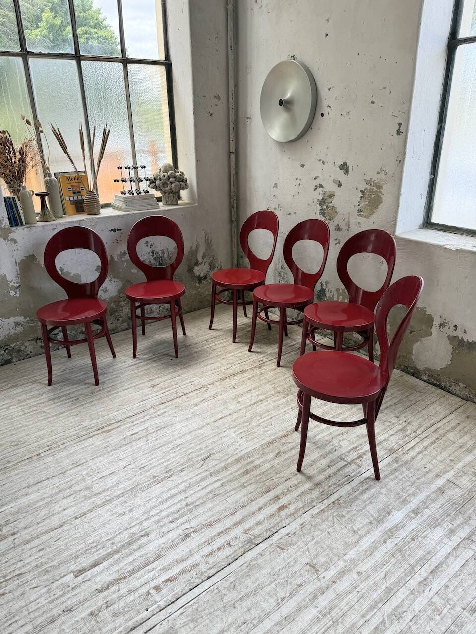 Set of 6 Baumann bistro chairs, Mouette model