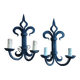 Paire d’appliques en fer forgé Lys de château Français